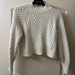 Sincerely Jules Cream Chevron Turtleneck Sweater